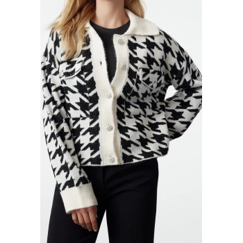 Kadın Modern Tarz Regular Polo Yaka Regular Triko Hırka