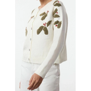 Kadın Modern Tarz Regular Bisiklet Yaka Regular Triko Hırka