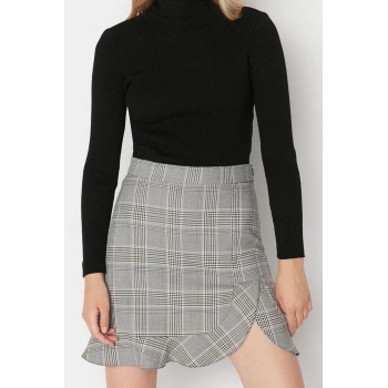 Kadın Modern Tarz Rahat Uzun Balıkçı Yaka Düz Kol Regular Triko Kazak