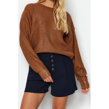 Stil Modern Kadın Regular Standart Kol Bisiklet Yaka Varak Baskılı Triko Kazak