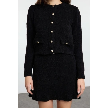 Tarz Kadın Modern Moda Normal Bel Boru Paça Bisiklet Yaka Buklet Kemerli Triko Alt-Üst Takım