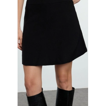 Tarz Kadın Modern Moda Normal Bel Boru Paça Ceket Yaka Etek-Bluz-Hırka Üçlü Triko Alt-Üst Takım