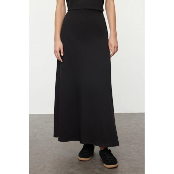 Tarz Kadın Modern Normal Bel Boru Paça V Yaka V Yaka Normal Bel Maxi Örme Bluz Etek Alt-Üst Takım