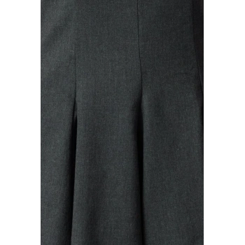 Moda Stil Regular Bisiklet Yaka Mini Boy Skater Eteği Belden Açılan Poliviskon Dokuma Elbise