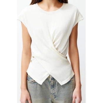 Moda Bisiklet Yaka Triko Slim Düz Desen Casual Günlük Regular Kolsuz Bluz