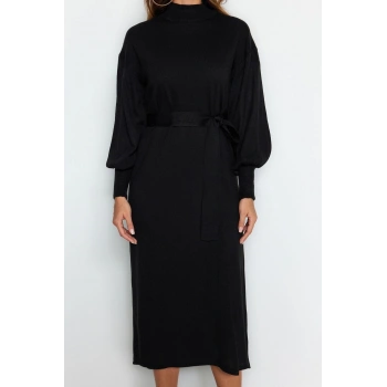 Moda Regular Casual Günlük Tek Plaka Dokuma Bisiklet Yaka Uzun Kol A-Line Maxi Boy Tesettür Elbise