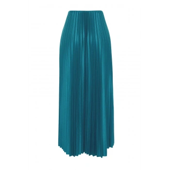 Moda Regular Düz Desen Günlük Maxi Boy Kloş Piliseli Maxi Örme Etek