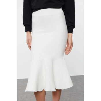 Modern Tarz Astarsız Triko Midi Boy Premium İplik Özel İplik Midi Boy Triko Etek