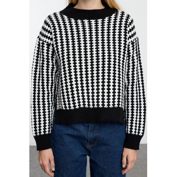 Stil Modern Kadın Regular Standart Kol Bisiklet Yaka Basic Çizgili Triko Kazak