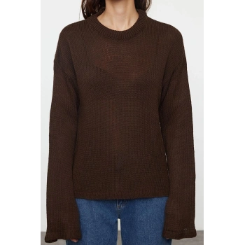 Stil Modern Kadın Regular Standart Kol Bisiklet Yaka Geniş Kalıp Triko Kazak