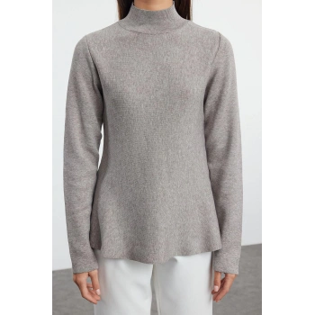 Stil Modern Kadın Regular Standart Kol Dik Yaka Özel İplik Triko Kazak