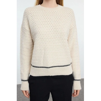 Stil Modern Kadın Regular Standart Kol Bisiklet Yaka Yumuşak Dokulu Saç Örgülü Triko Kazak