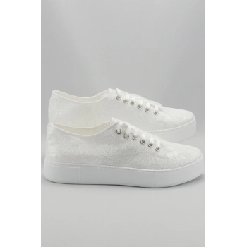 Kadın Moda Şık Beyaz Dolgu Topuklu Ayakkabı Topuklu Düğün Nişan Gece Abiye Ayakkabısı