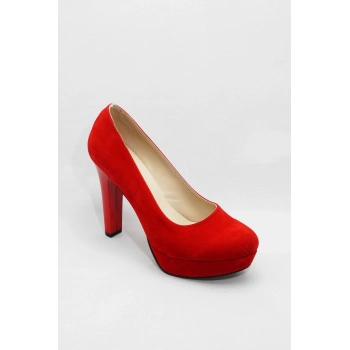 Kadın Moda Şık Kırmızı Klasik Topuklu Ayakkabı Topuklu Düğün Nişan Gece Abiye Ayakkabısı