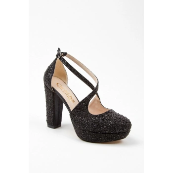 Kadın Moda Şık Gold Full Inci Taş Yüksek Topuk Düğün Nişan Gece Abiye Ayakkabısı