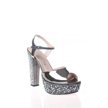 Kadın Moda Şık Altın Ayna Ökçe Poli İnci Topuklu Zarif Tasarım Düğün Nişan Gece Abiye Ayakkabısı