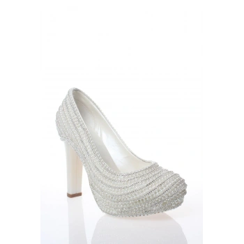Kadın Sedef Inci Taş Işlemeli Gelin Ayakkabı Kadın Topuklu Abiye Ayakkabı Şık Gece Ayakkabısı