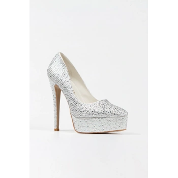 Gold Sultan Taşlı Klasik Sivri Ince Topuklu Sivir Platformlu Kadın Abiye Ayakkabı Kadın Topuklu Şık