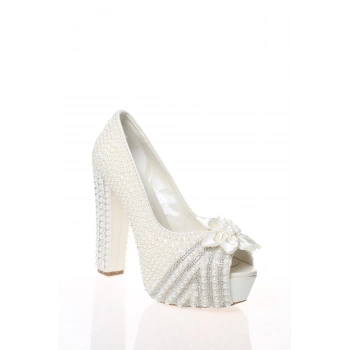 Kadın Sedef İnci Taş İşlemeli Ayakkabı Kadın Topuklu Abiye Ayakkabı Şık Gece Ayakkabısı