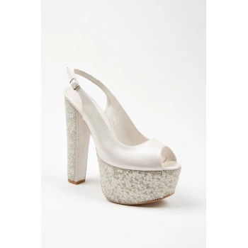 Sedef Cilt Ökçe Poli Inci Topuklu Kadın Abiye Ayakkabı Kadın Topuklu Şık Gece Ayakkabısı