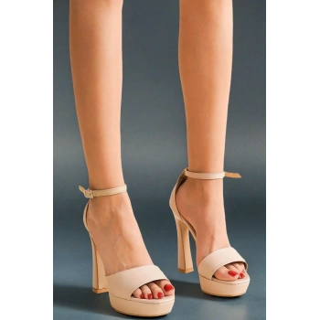 Kadın Moda Kadınpltform Topuklu Ayakkabı Şık ve Zarif Abiye Ayakkabı