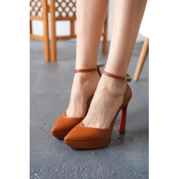 Kadın Moda Baretli Platform Topuklu Ayakkabı Şık ve Zarif Abiye Ayakkabı