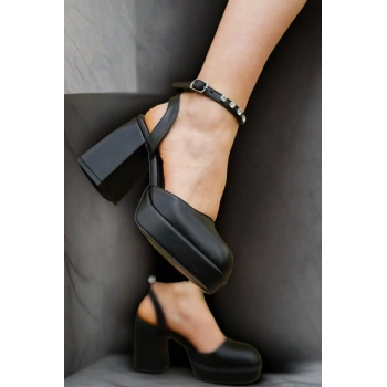 Kadın Moda Alçak Platform Kalın Topuklu Ayakkabı Şık ve Zarif Abiye Ayakkabı