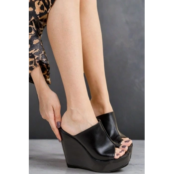 Kadın Moda Dolgu Topuklu Parmak Arası Terlik Şık ve Zarif Abiye Ayakkabı
