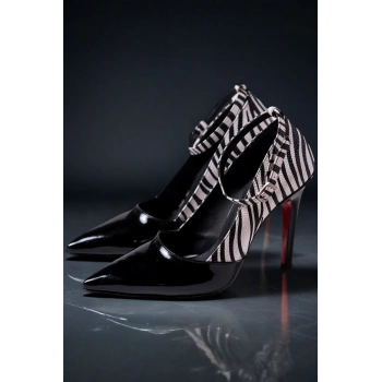 Kadın Moda İnce Topuklu Baretli Ayakkabı Stiletto Şık ve Zarif Abiye Ayakkabı