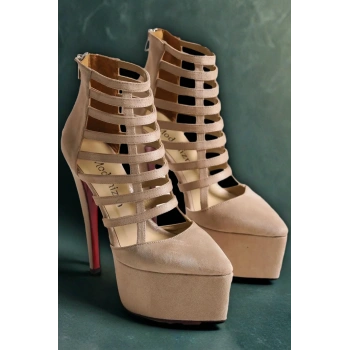 Kadın Moda Platform Özel Tasarım Topuklu Platform Ayakkabı Şık ve Zarif Abiye Ayakkabı