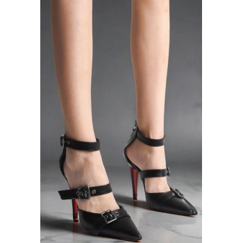 Kadın Tokalı İnce Topuklu Stiletto Zarif Şıklık Sunan Günlük ve Özel Gün Ayakkabısı