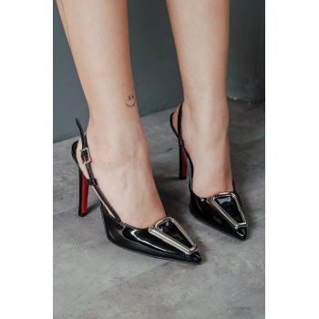 Kadın Moda Özel Tokalı İnce Topuklu Ayakkabı Şık ve Zarif Abiye Ayakkabı