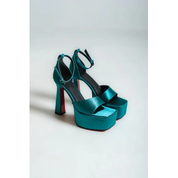 Kadın Moda Özel Tasarım Ökçeli Platform Ayakkabı Şık ve Zarif Abiye Ayakkabı