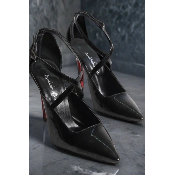 Stil Modern Kadın Arka Açık Tasarım İnce Topuklu Ayakkabı Özel Tasarım Gündüz Gece Abiye Ayakkabı