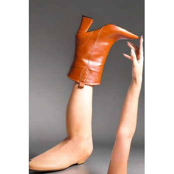 Stil Modern Kadın Sivri Burun Kovbot Bot Özel Tasarım Gündüz Gece Abiye Ayakkabı