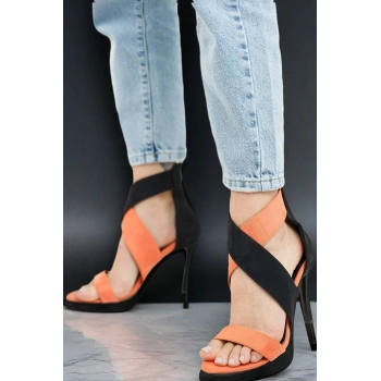 Stil Modern Kadın İnce Topuklu Tasarım Bantlı Topuklu Ayakkabı Tasarım Gündüz Gece Abiye Ayakkabı