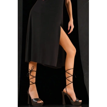 Stil Modern Kadın Biyeli Platform Ayakkabı Özel Tasarım Gündüz Gece Abiye Ayakkabı