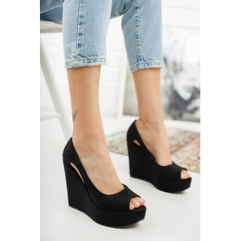 Stil Modern Kadın Dolgu Topuklu Ayakkabı Özel Tasarım Gündüz Gece Abiye Ayakkabı