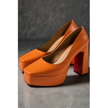 Stil Modern Kadın Bebe Mavi Kalın Topuklu Ayakkabı Stiletto Özel Tasarım Gündüz Gece Abiye Ayakkabı