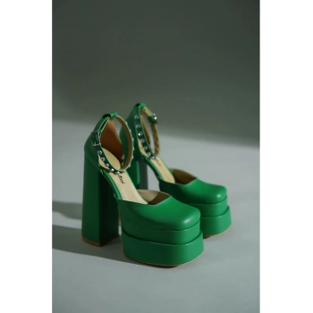 Stil Modern Kadın Çift Platform Özel Tasarım Gündüz Gece Abiye Ayakkabı