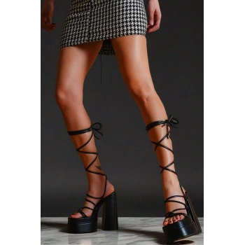 Stil Modern Kadın Biyeli Çift Platform Özel Tasarım Gündüz Gece Abiye Ayakkabı