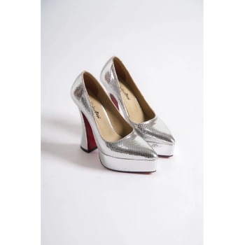 Stil Modern Kadın Beyaz Platform Ayakkabı Özel Tasarım Gündüz Gece Abiye Ayakkabı