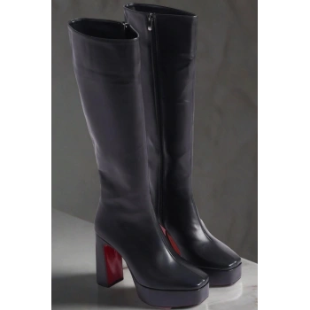 Stil Modern Kadın Platform Diz Altı Çizme Özel Tasarım Gündüz Gece Abiye Ayakkabı