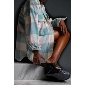 Stil Modern Kadın Dolgu Topuklu Terlik Özel Tasarım Gündüz Gece Abiye Ayakkabı