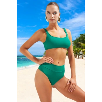 Desenli Bikini Takımı Özel Tasarım Ergonomik Kesim Hızlı Kuruyan Şık Detaylı Su Sporları İçin