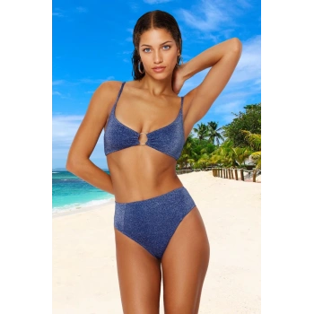 Simli Bikini Takımı Hızlı Kuruyan Özel Tasarım Esnek Kumaş Plaj Ve Havuz İçin