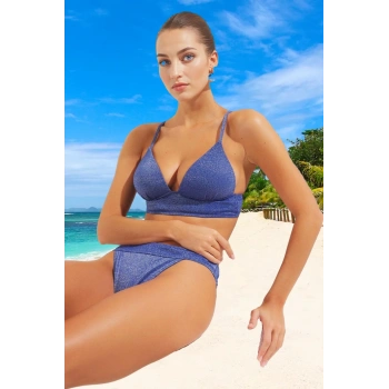 Üçgen Bağlamalı Bikini Takımı Hızlı Kuruyan Yaz Koleksiyonu Plaj Ve Havuz İçin Esnek Kumaş