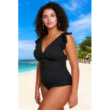 Konforlu Rahat Kesim Büyük Beden Mayo Özgüvenli Stil Plaj Kıyafeti