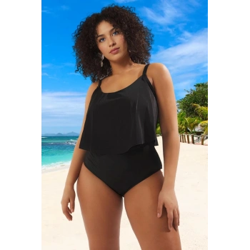 Konforlu Askılı Rahat Kesim Büyük Beden Mayo Plus Size Özel Tasarım