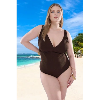 Konforlu Derin V Yaka Rahat Kesim Büyük Beden Mayo Premium Kalite Tam Destek